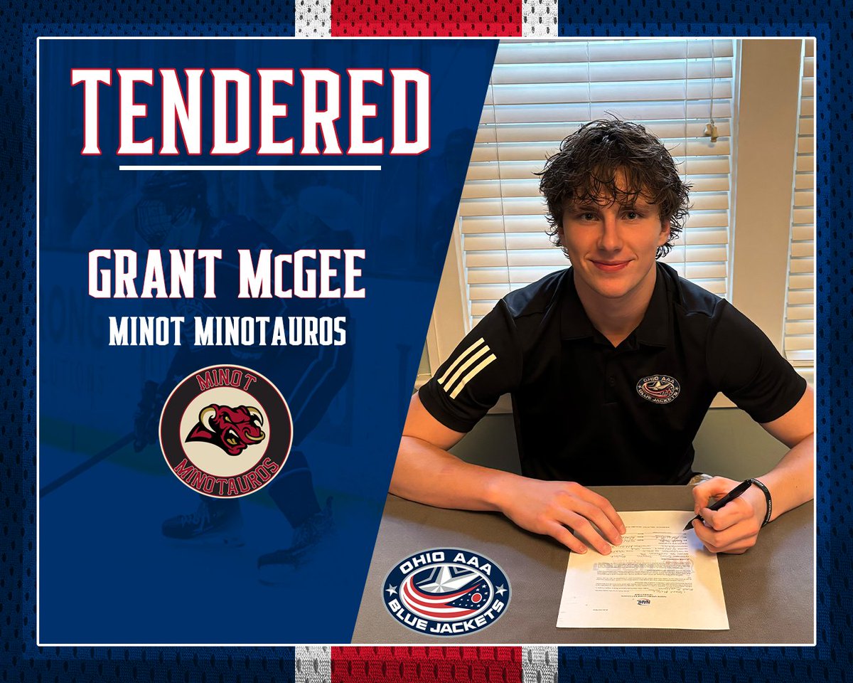 18U defenseman Grant McGee tenders with NAHL's Minot Minotauros

RELEASE: aaabluejackets.com/news/mcgee-ten…