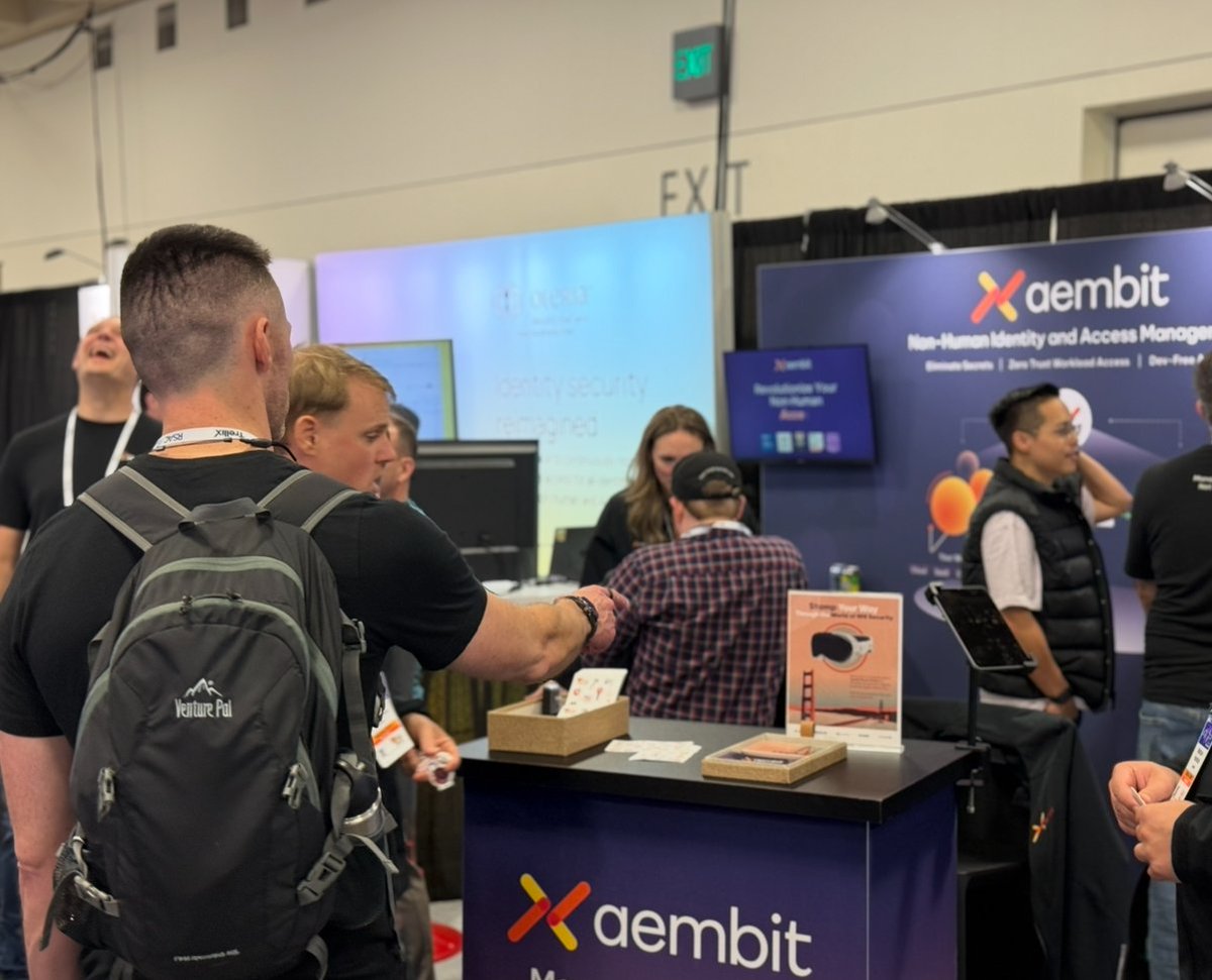 Aembit (@aembit_io) on Twitter photo The <a href="/aembit_io/">Aembit</a> booth at #RSAC is buzzing with conversation around non-human identities.
โฉ ๐ฃ๐น๐๐: ๐๐ป๐๐ฟ๐ผ๐ฑ๐๐ฐ๐ถ๐ป๐ด ๐๐ต๐ฒ ๐ก๐๐ ๐ฃ๐ฎ๐๐๐ฏ๐ผ๐ผ๐ธ ๐๐
๐ฝ๐ฒ๐ฟ๐ถ๐ฒ๐ป๐ฐ๐ฒ. Enter to win an Apple Vision Pro ๐ฅฝ!
Find us all week at ๐ Moscone Center, North Hall, Booth 5164 The <a href="/aembit_io/">Aembit</a> booth at #RSAC is buzzing with conversation around non-human identities.
โฉ ๐ฃ๐น๐๐: ๐๐ป๐๐ฟ๐ผ๐ฑ๐๐ฐ๐ถ๐ป๐ด ๐๐ต๐ฒ ๐ก๐๐ ๐ฃ๐ฎ๐๐๐ฏ๐ผ๐ผ๐ธ ๐๐
๐ฝ๐ฒ๐ฟ๐ถ๐ฒ๐ป๐ฐ๐ฒ. Enter to win an Apple Vision Pro ๐ฅฝ!
Find us all week at ๐ Moscone Center, North Hall, Booth 5164