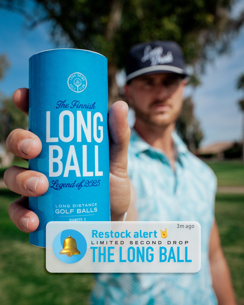 GOLFERS: Our infamous Long Balls are BACK IN STOCK for a limited time only! The Long Ball is engineered to go 20 yards further with zero extra effort - just tee it up and swing away (&amp; watch the look on your friends’ faces). Get 'em now before they sell out... again. Link in bio.