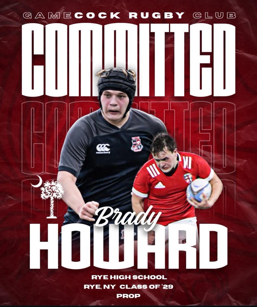 Brady Howard, a 6-year player from Rye, New York, has committed to the Gamecocks! Brady plays prop for Rye Rugby. Welcome Home!

#committed | #punish