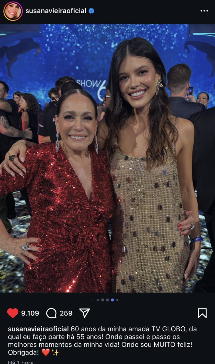 Vitória strada está com uma moral que não é brincadeira, foi parar no feed da Susana Vieira.