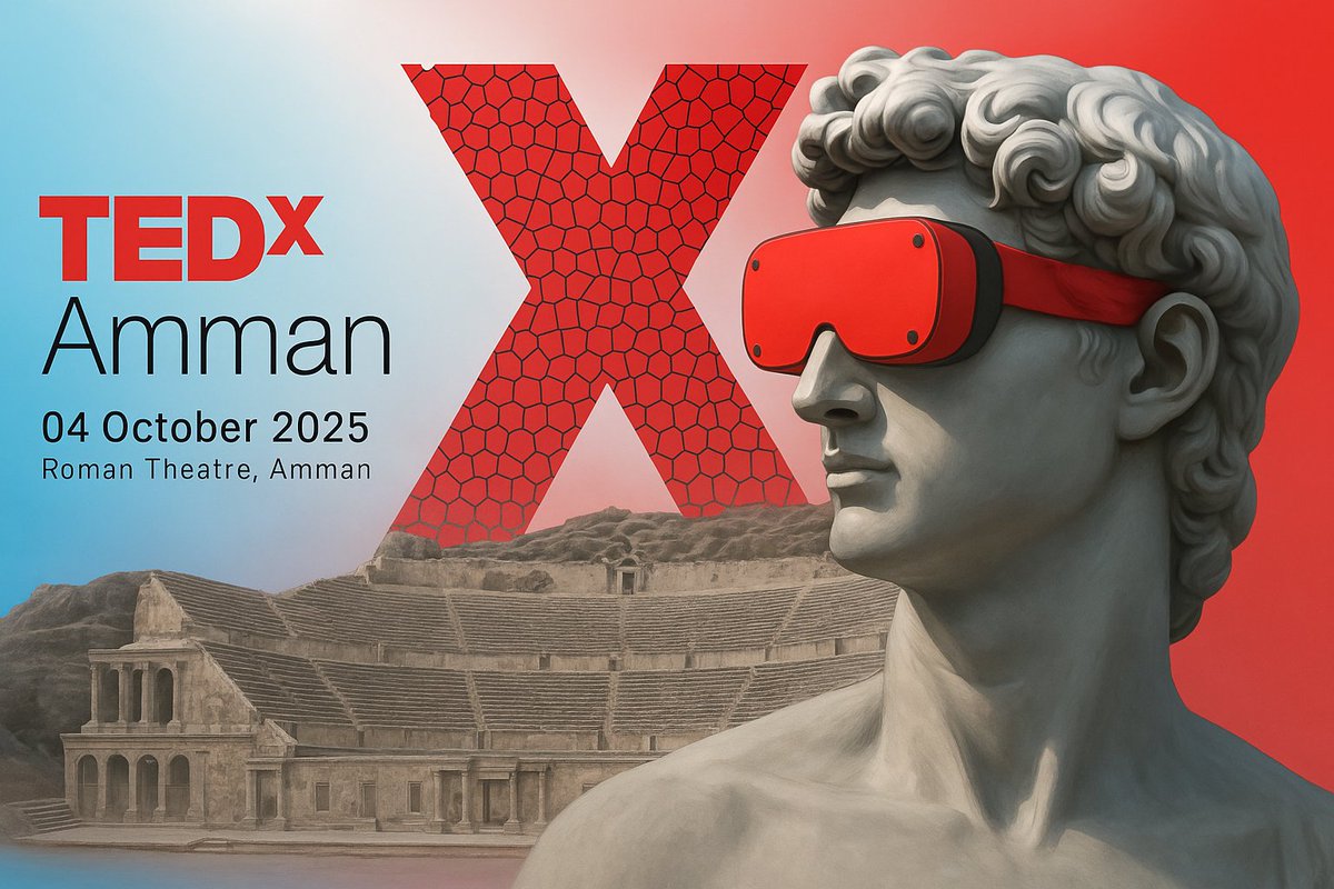 tedx_amman's tweet image. 📷 TEDxAmman Conference is Coming! 📷
The largest TEDx conference in the MENA region lands at the historic Roman Theater – Amman on October 4, 2025!
tedxamman.org
#TEDxAmman #ThePowerOfWhy #TEDx2025 #RomanTheater #Amman #ideaschangeeverything