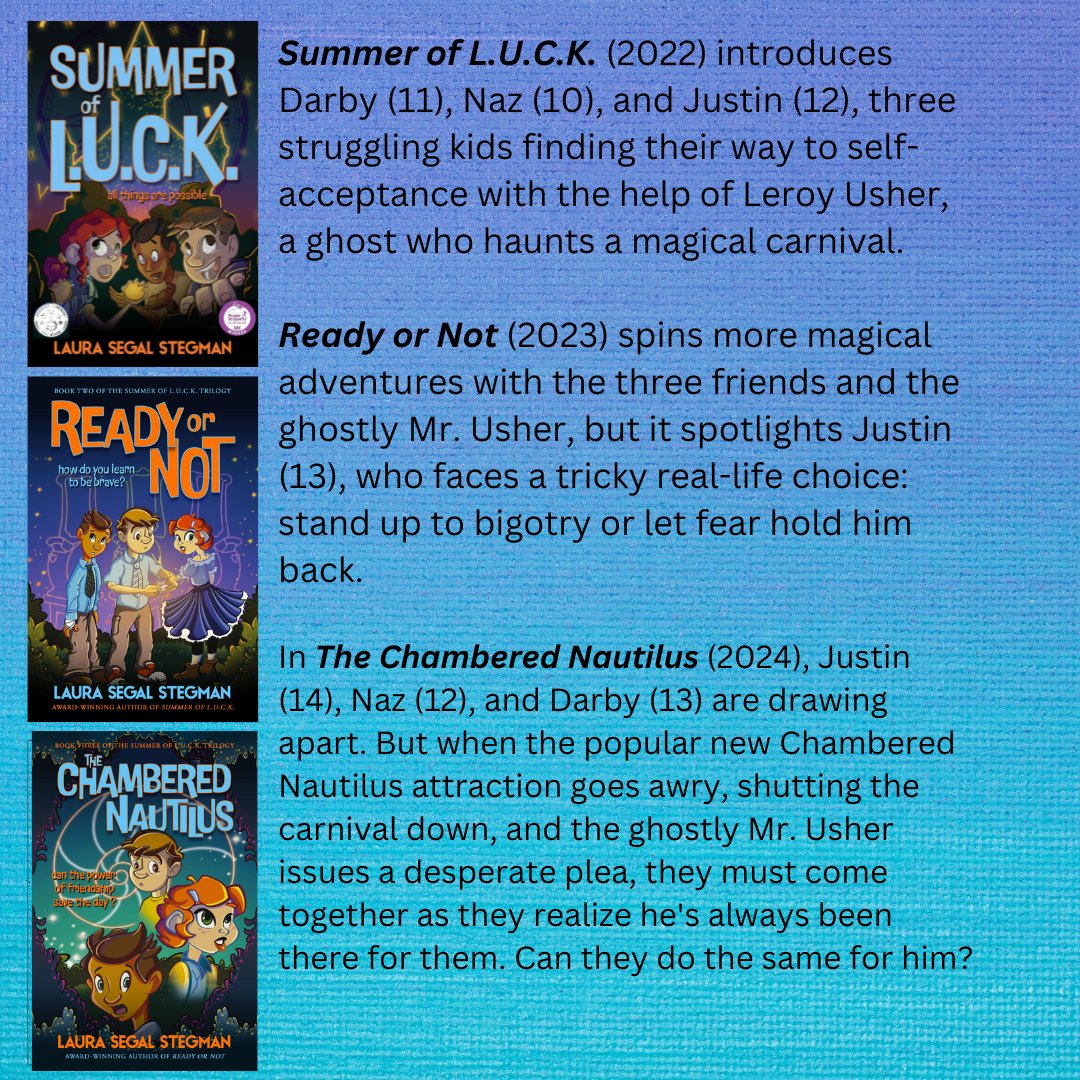 Laura Stegman, author (@laurastegman) on Twitter photo Happy 2nd Book Birthday to The Chambered Nautilus, 3rd in my magical #middlegrade trilogy avail wherever books + #audiobooks are sold
#writingcommunity #kidlit #teachers #librarians #writerscommunity #BookTwitter #mglit #authorsoftwitter #educators #authorscommunity #amreading Happy 2nd Book Birthday to The Chambered Nautilus, 3rd in my magical #middlegrade trilogy avail wherever books + #audiobooks are sold
#writingcommunity #kidlit #teachers #librarians #writerscommunity #BookTwitter #mglit #authorsoftwitter #educators #authorscommunity #amreading