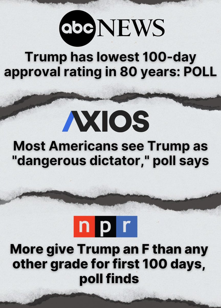 "From launching a trade war that is decimating the economy, to emboldening Vladimir Putin's aggression, to terminating tens of thousands of critical federal workers, Donald Trump’s first 100 days have been a disaster – and the American people are taking notice." - Senator Michael