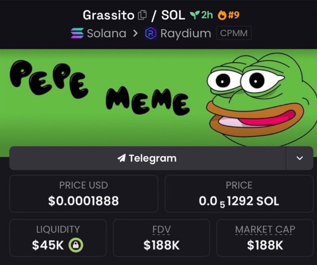SeedSummoner's tweet photo. Aped #GRASSITO at $188K MCAP inside my private TG. π±π
Stacking wins early while others are still sleeping. ππ₯
The real plays donβt wait β move smart, move first.
#GRASSITO #AlphaMoves #MicroCapAlpha #CryptoProfits #SolanaSeason #Next100x https://t.co/LF4UPYCOBV