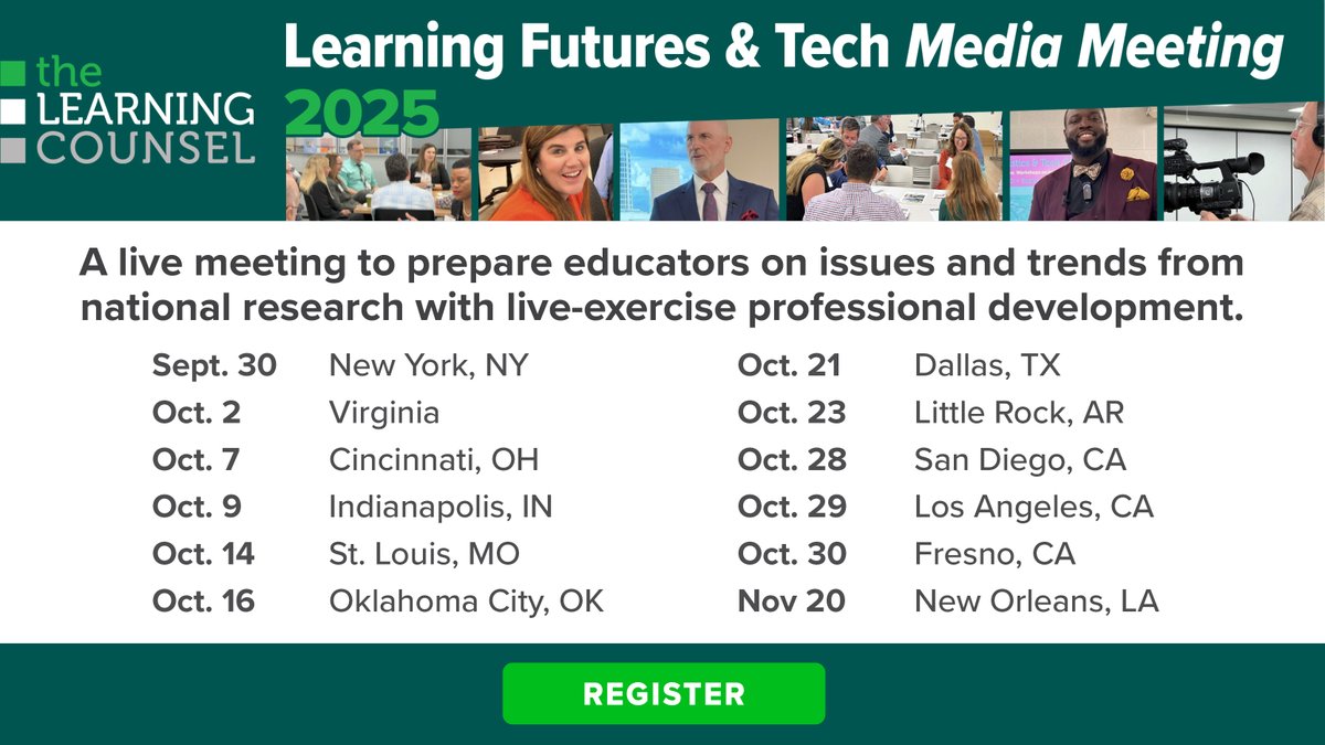 Learning Counsel (@learningcounsel) on Twitter photo <a href="/learningcounsel/">Learning Counsel</a> is coming to a city near you this Fall for our famous Learning Futures & Tech Media Meeting. Register today! lnkd.in/gZ8TmmwZ <a href="/learningcounsel/">Learning Counsel</a> is coming to a city near you this Fall for our famous Learning Futures & Tech Media Meeting. Register today! lnkd.in/gZ8TmmwZ