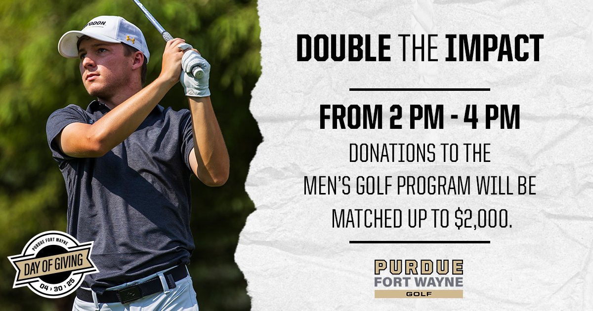 MastodonMGolf's tweet image. All gifts made to men’s golf between 2 p.m. – 4 p.m. will be matched dollar for dollar up to $2,000 courtesy of a men's golf supporter! Double the impact with your gift!
givegab.com/campaigns/men-…
#PFWDayofGiving