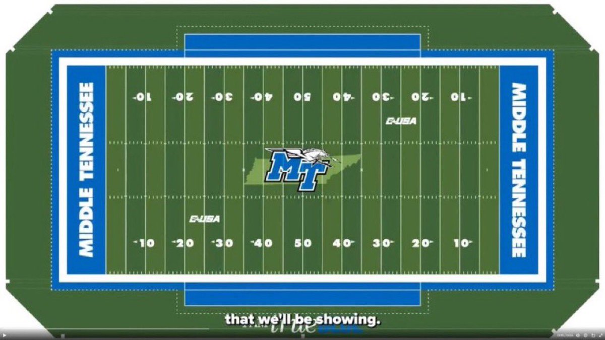 Conner Smith (@connersmith04) on Twitter photo After approving a new turf at Floyd Stadium several months back, <a href="/MT_FB/">Middle Tennessee Football</a> has started stripping the old turf and will lay a new one down.
Though itโll take some time to finish, it should look great.
The third picture is the final product. After approving a new turf at Floyd Stadium several months back, <a href="/MT_FB/">Middle Tennessee Football</a> has started stripping the old turf and will lay a new one down.
Though itโll take some time to finish, it should look great.
The third picture is the final product.