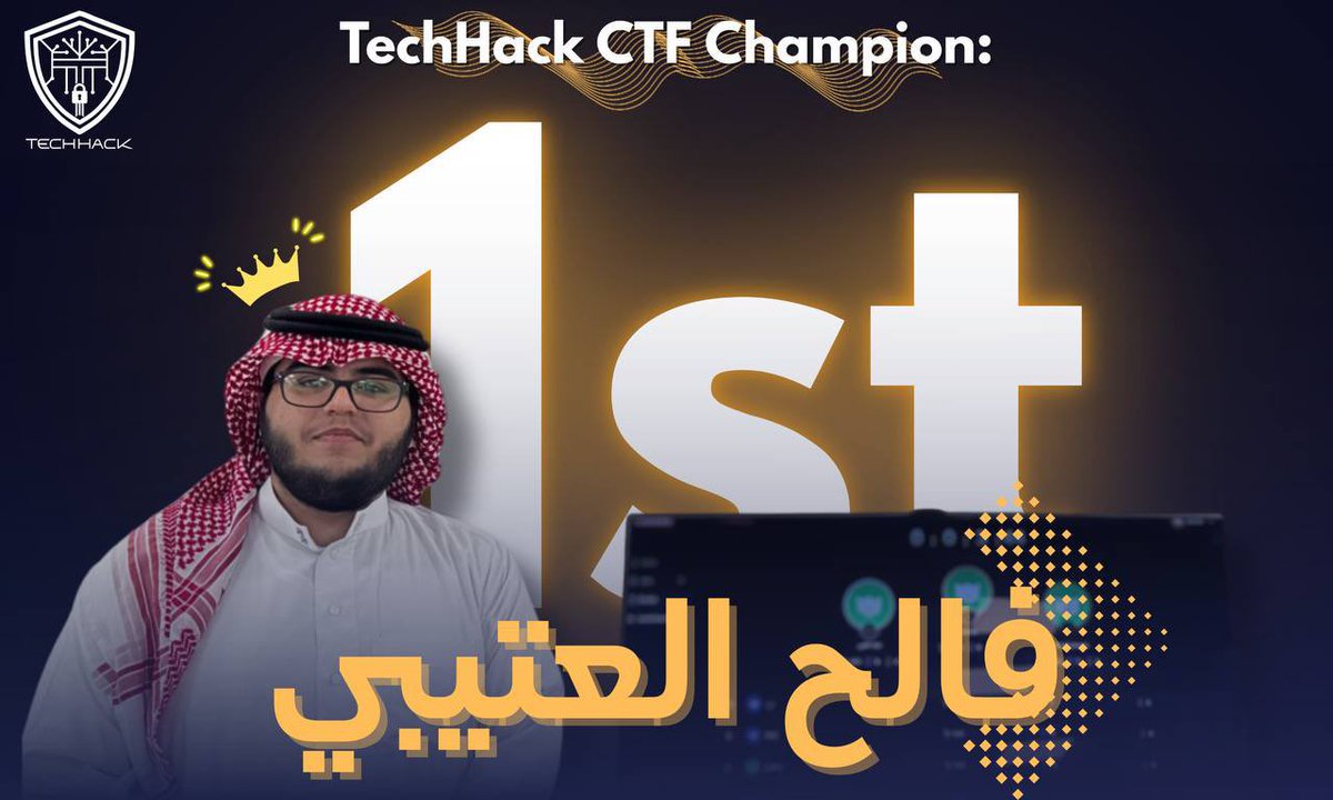 0xTechHack's tweet image. نبارك لبطل TechHack CTF في نسختها الثانية:
فالح العتيبي ⭐️💫
الشكر موصول للرعاة:
@CyberhubSa
@Cyber_Xtream
@CyberTx_sa
إليكم صور من البطولة:
👇