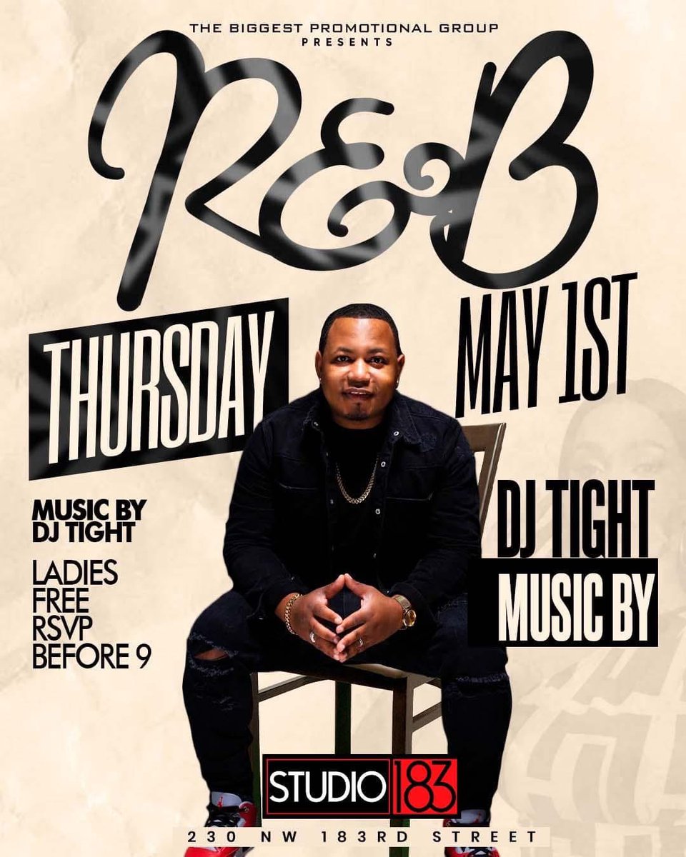 5.1.25 
R&amp;B Thursdays 
<a href="/studio183lounge/">studio183lounge</a>