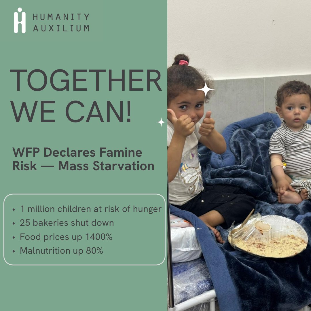 The United Nations World Food Programme (WFP) has announced that its food stocks in Gaza have been exhausted due to an ongoing blockade that has prevented humanitarian aid from entering the territory for over seven weeks. ​​
humanityauxilium.com/donate
#GazaCrisis #humanitarianaid