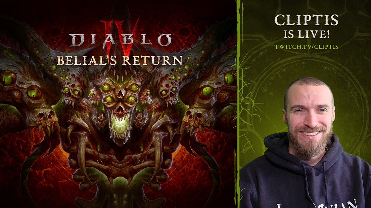 Belial is ready for his next challenger. <a href="/cliptis86/">Cliptis</a>. Prove thy mettle.

Watch Cliptis battle through Season 8 of Diablo IV. Live on Twitch.

📺 twitch.tv/cliptis