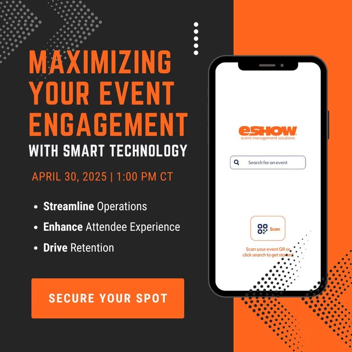 eShow (@go_eshow) on Twitter photo ⏳ Just 24 hours left!
📅 "Maximizing Your Event Engagement with Smart Technology"
🕐 Tomorrow – April 30 at 1 PM CT
🎯 If you haven’t registered yet—now’s the time:
👉 zurl.co/u0n2u
#EventTech #EventProfs #SmartEvents #eShowEmpowers #FreeWebinar #EventStrategy ⏳ Just 24 hours left!
📅 "Maximizing Your Event Engagement with Smart Technology"
🕐 Tomorrow – April 30 at 1 PM CT
🎯 If you haven’t registered yet—now’s the time:
👉 zurl.co/u0n2u
#EventTech #EventProfs #SmartEvents #eShowEmpowers #FreeWebinar #EventStrategy