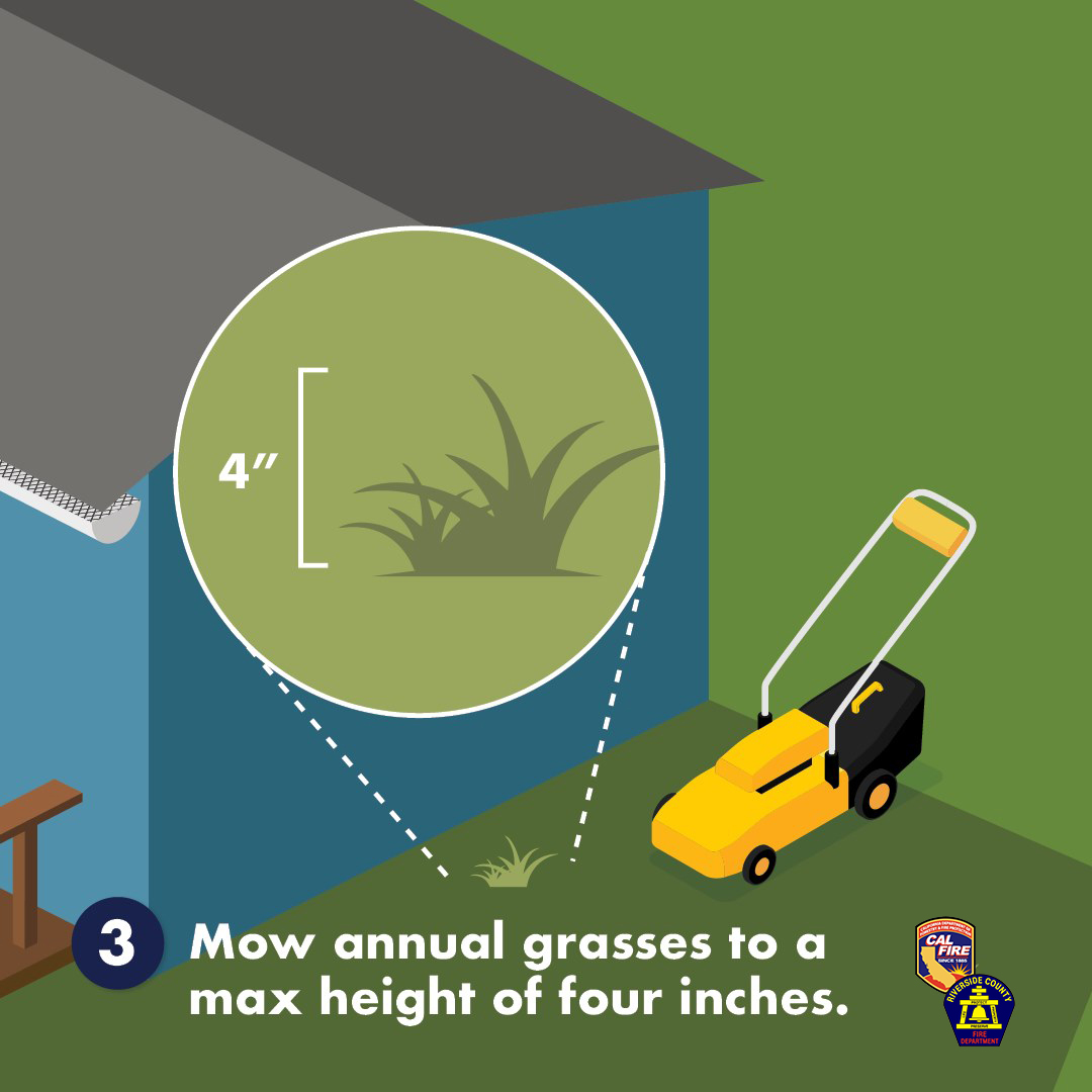 🌾🔥 Wildfire Preparedness Week Tip of the Day:
Mow annual grasses to a maximum height of 4 inches!

Keeping your grass low helps reduce the fuel for wildfires and makes your property safer. It’s a simple step with a big impact.

If your home is in the 𝗩𝗘𝗥𝗬 𝗛𝗜𝗚𝗛 Fire