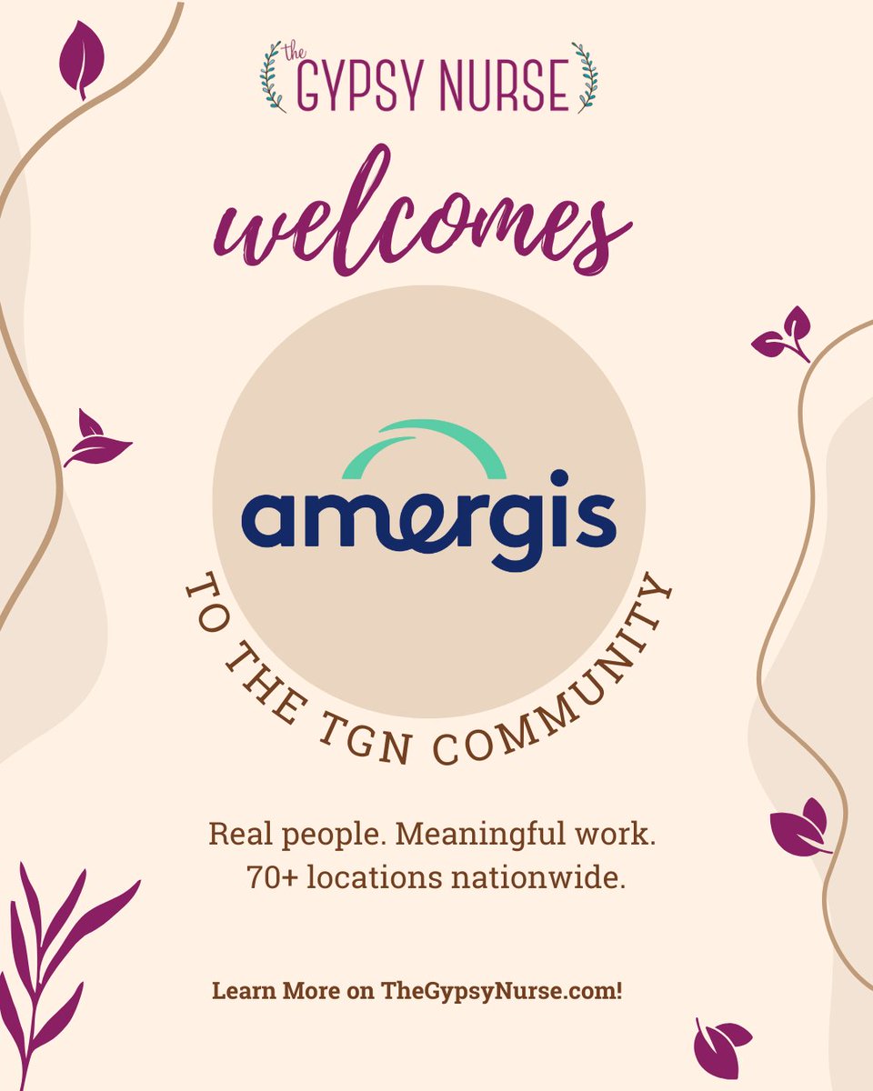 🎉 Help us welcome Amergis Healthcare Staffing to The Gypsy Nurse community!

With 70+ offices across the country, Amergis delivers unmatched experiences by staying close to the action—literally. 

thegypsynurse.com/my-profile/?ui…