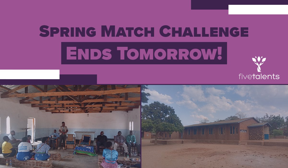 Our Spring Match Challenge Ends Tomorrow!

Join us in transforming lives through #EconomicEmpowerment in Malawi and elsewhere by donating today. Time is running out — but there’s still a chance to make double the impact.

To donate ➡️ bit.ly/4kze1Cm
