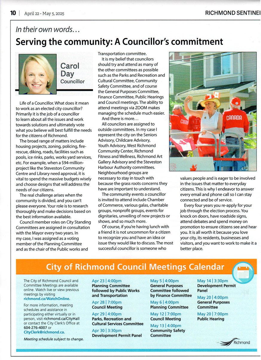 Life of a councillor my Sentinel Column for #richmond April 2025