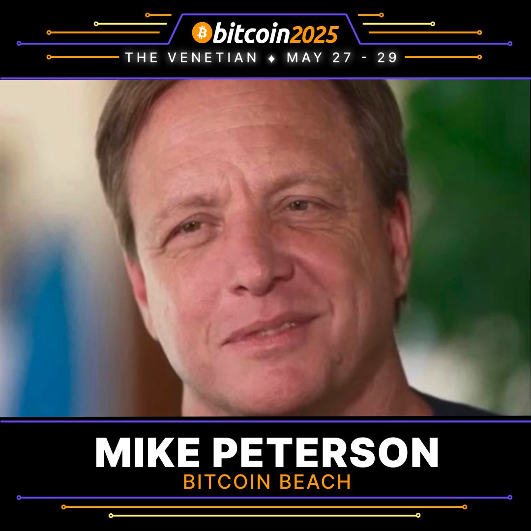 NEW SPEAKER ANNOUNCEMENT 🚀

The mastermind behind the El Salvador Bitcoin Beach project, Mike Peterson, to speak at #Bitcoin 2025!