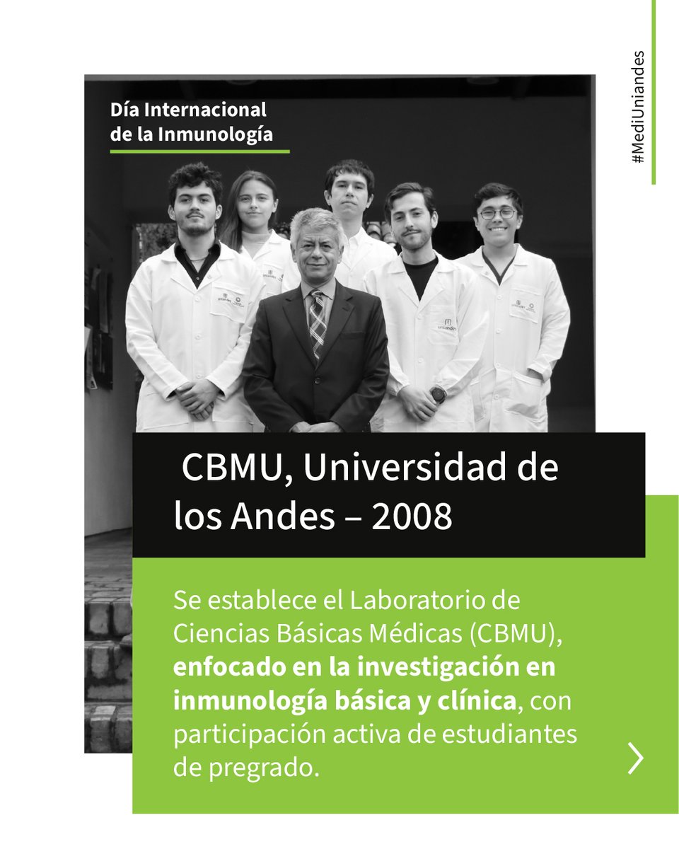 🧵5/7 En 2008, se creó el Laboratorio de Ciencias Básicas Médicas <a href="/LabCBMU/">LabCBMU</a> en <a href="/Uniandes/">Uniandes</a>, un centro clave para la investigación aplicada en salud. 💡👩‍🔬 
 #Innovación #Educación