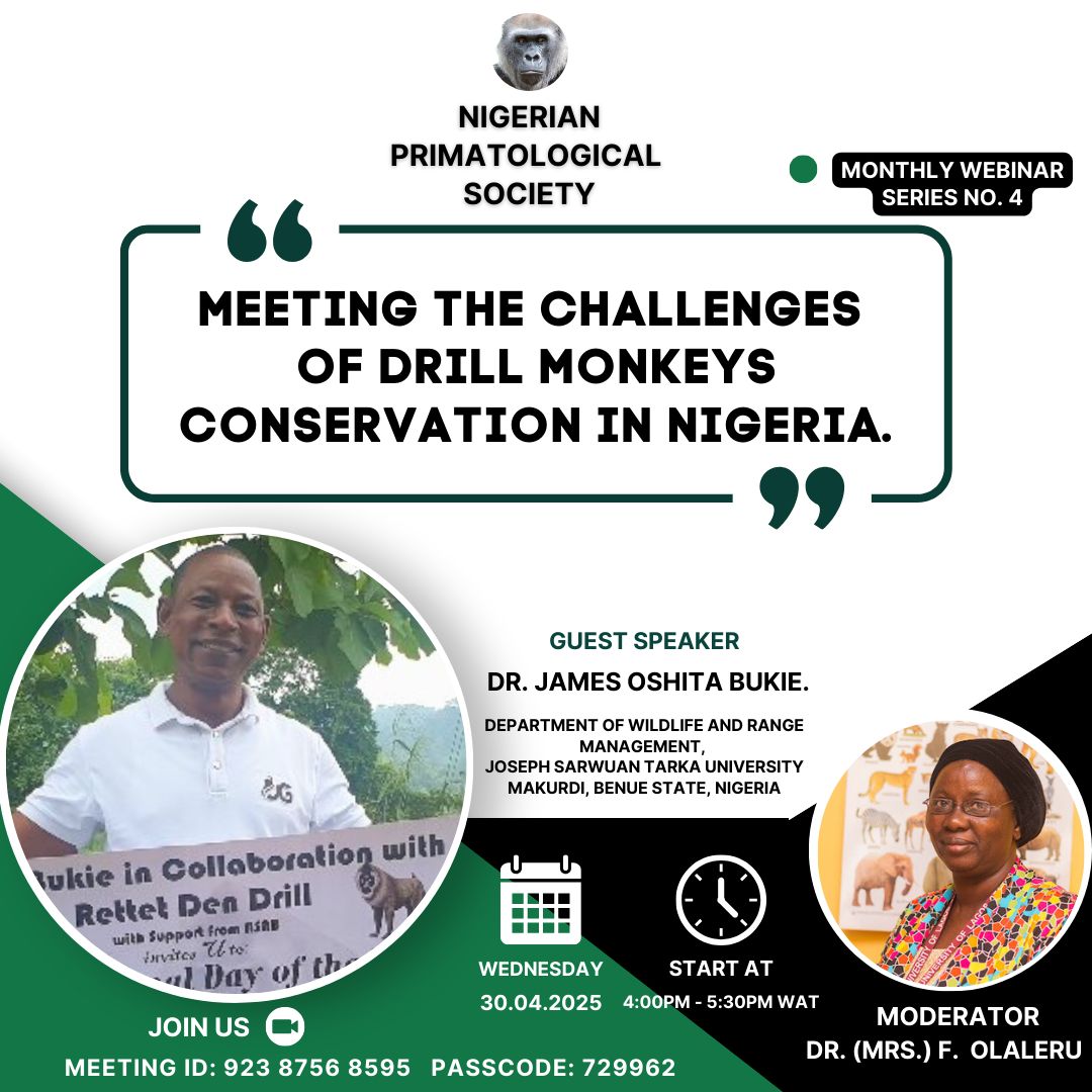 Nicola Koyama 🐒 (@nicolakoyama) on Twitter photo Looking forward to hearing all about drill conservation tomorrow with Dr James Bukie <a href="/OshitaBukie/">James Bukie PhD</a>
jamesbukie.com <a href="/PrimateSociety/">PrimateSocietyGB</a> Looking forward to hearing all about drill conservation tomorrow with Dr James Bukie <a href="/OshitaBukie/">James Bukie PhD</a>
jamesbukie.com <a href="/PrimateSociety/">PrimateSocietyGB</a>