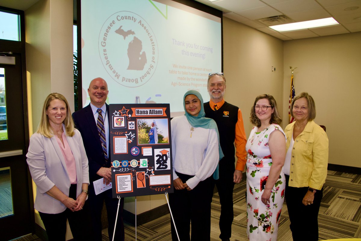 Congratulations to Hana Allam, who was awarded the Genesee County School Board Scholarship!