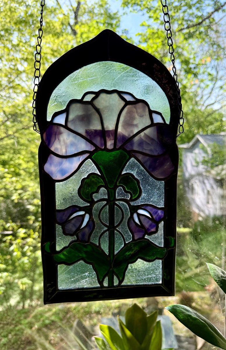 jaime_berry3's tweet image. This is maybe my favorite thing I’ve made so far. Five months into teaching myself stained glass and still loving it!
