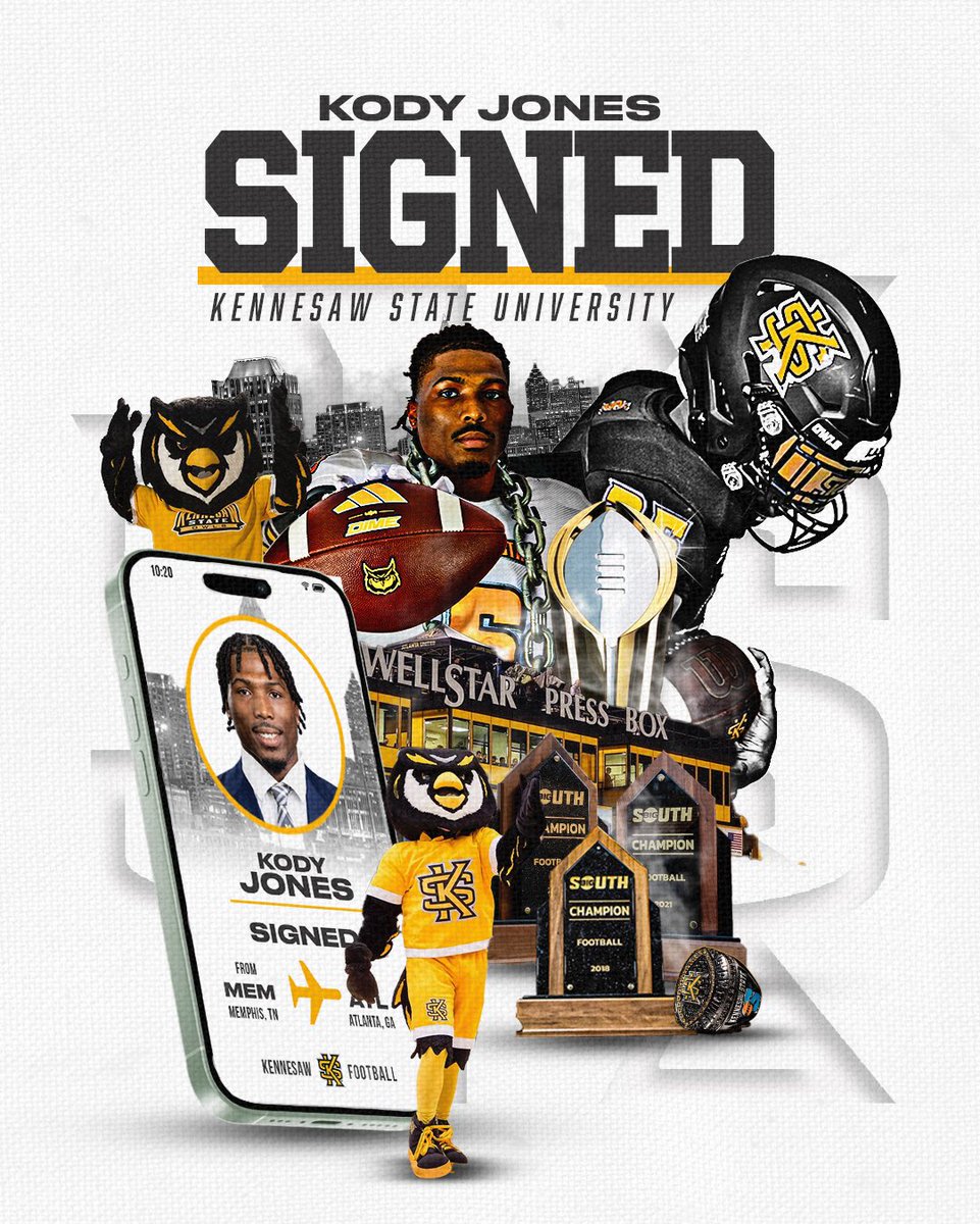 Kennesaw State Football (@kennesawstfb) on Twitter photo ๐๐๐ก๐๐ค๐ข๐ ๐ฉ๐ค ๐ฉ๐๐ ๐๐๐ฌ!
โช๏ธ <a href="/kodyjones_/">Kody Jones โ๐</a>
โช๏ธ Safety
โช๏ธ Memphis, Tenn.
#SeeUs | #HootyHoo ๐ฆ ๐๐๐ก๐๐ค๐ข๐ ๐ฉ๐ค ๐ฉ๐๐ ๐๐๐ฌ!
โช๏ธ <a href="/kodyjones_/">Kody Jones โ๐</a>
โช๏ธ Safety
โช๏ธ Memphis, Tenn.
#SeeUs | #HootyHoo ๐ฆ
