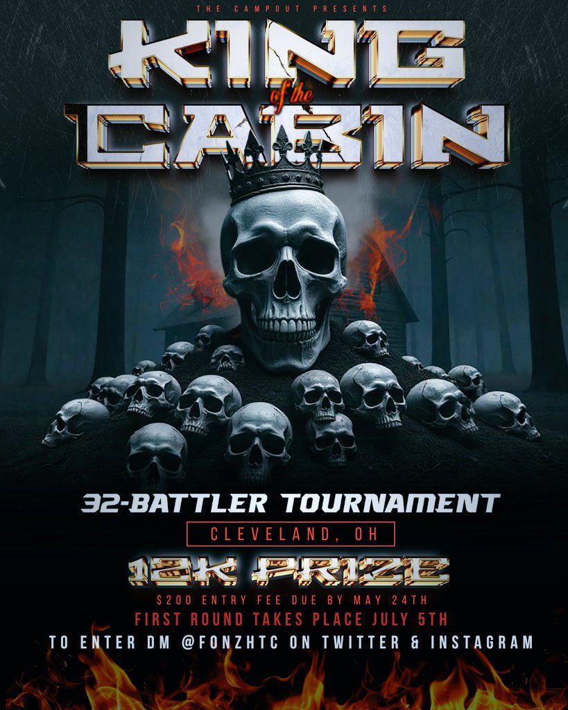 So we doing tournaments huh well I’m the reason why this tournament shit cool !!! The first ultimate madness champ 💪🏾 now it’s time for me to turn it up a notch with my own tournament  July 5th  is the start of the king of the cabin 32 man tournament for 12k all tiers welcome