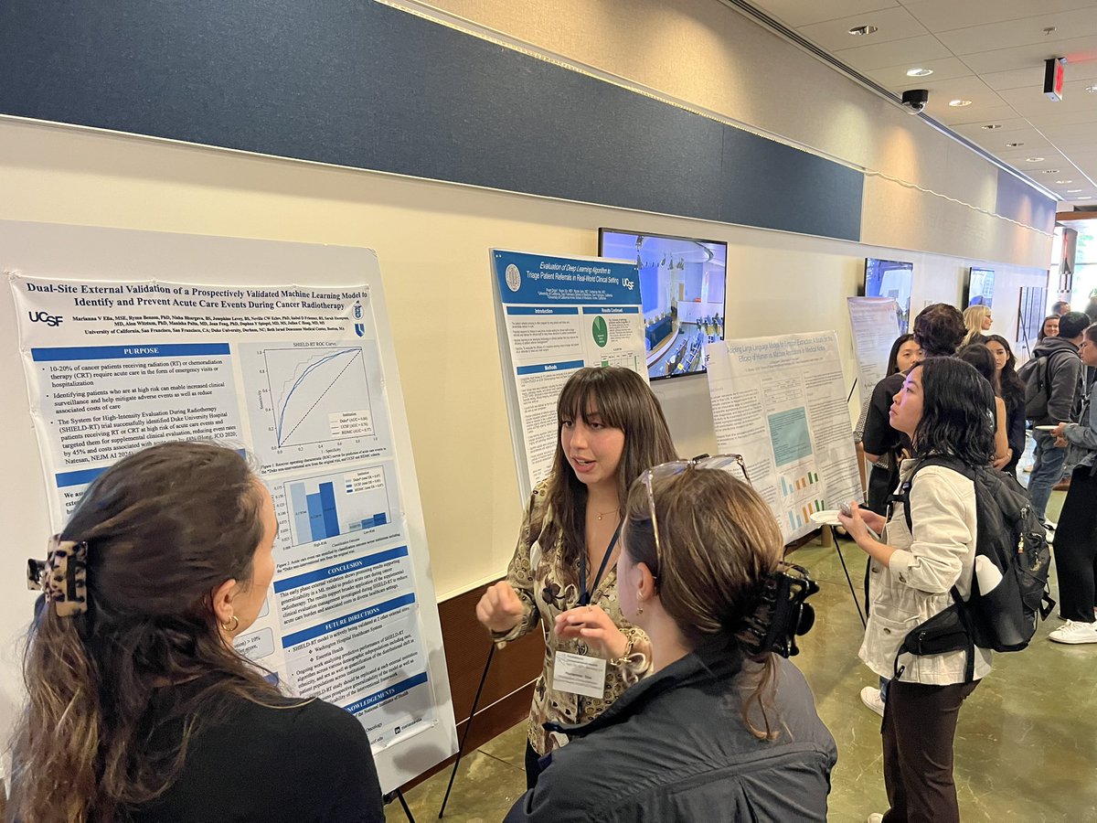 UCSFRadiationOncology (@ucsfradonc) on Twitter photo At Frontiers in Computational Health conference - Hong Lab’s Marianna Elia at poster externaly validating model
Predicting ER visits and hospitalizations during #radonc treatments <a href="/UCSF/">UC San Francisco</a> <a href="/julian_hong/">Julian Hong</a> <a href="/UCSFCancer/">UCSF Helen Diller Family Comprehensive Cancer Ctr</a> <a href="/UCJointCPH/">UC Joint Computational Precision Health Program</a> paper: ascopubs.org/doi/10.1200/JC… At Frontiers in Computational Health conference - Hong Lab’s Marianna Elia at poster externaly validating model
Predicting ER visits and hospitalizations during #radonc treatments <a href="/UCSF/">UC San Francisco</a> <a href="/julian_hong/">Julian Hong</a> <a href="/UCSFCancer/">UCSF Helen Diller Family Comprehensive Cancer Ctr</a> <a href="/UCJointCPH/">UC Joint Computational Precision Health Program</a> paper: ascopubs.org/doi/10.1200/JC…