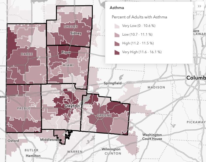 As part of the PLAN4Health – Miami Valley initiative, MVRPC has published the Health Outcomes and Factors Map Gallery. It features 15 maps displaying data from the CDC at the ZIP code geography. View it here: mvrpc.maps.arcgis.com/apps/instant/p…