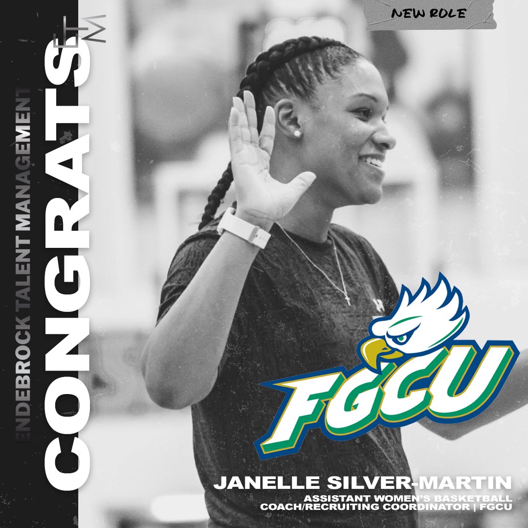 Endebrock Talent Management | ETM (@etmagency) on Twitter photo Congratulations to <a href="/Janelle_Silver/">Janelle Silver-Martin</a> on becoming the Assistant Women’s Basketball Coach/Recruiting Coordinator for <a href="/FGCU_WBB/">FGCU Women's Basketball</a>!
#WingsUp Congratulations to <a href="/Janelle_Silver/">Janelle Silver-Martin</a> on becoming the Assistant Women’s Basketball Coach/Recruiting Coordinator for <a href="/FGCU_WBB/">FGCU Women's Basketball</a>!
#WingsUp