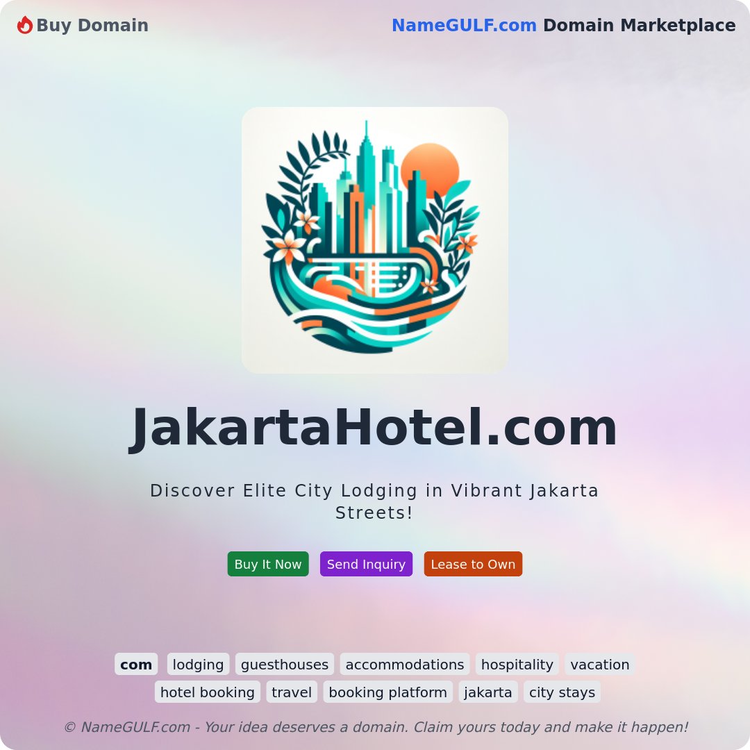 namegulf's tweet image. 🔥 Domain: JakartaHotel.com

✨ Discover Elite City Lodging in Vibrant Jakarta Streets!

👉 namegulf.com/buy-domain/jak…

#lodging #guesthouses #accommodations #hospitality #vacation