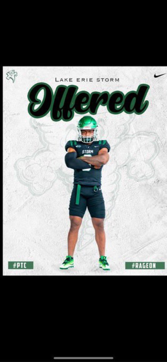 Lake ERIE offered! <a href="/LakeErieFB/">Lake Erie Storm Football</a> #Rageon