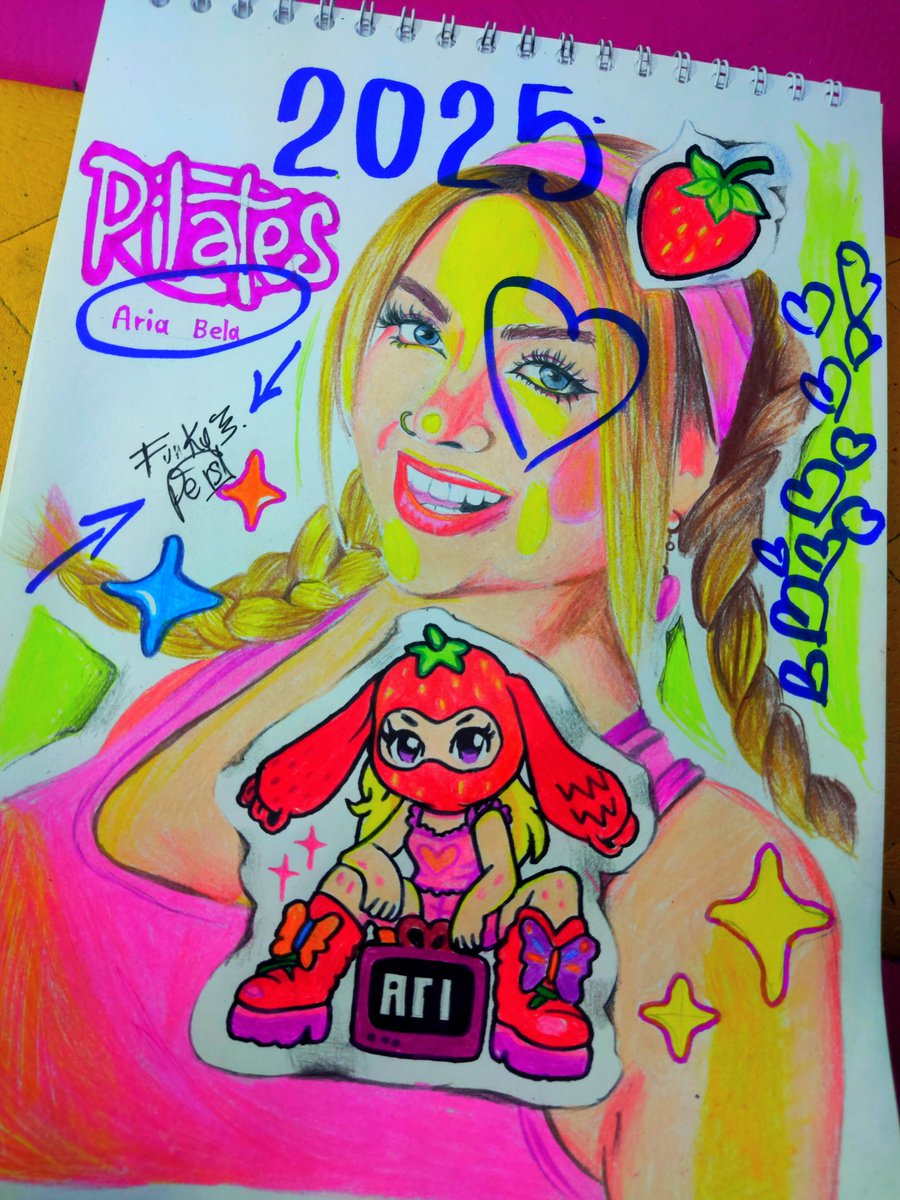 Dibujito de <a href="/arigameplays/">ARI 🍓✨</a> ambientado en su video clip muy kiut 🍓🩷