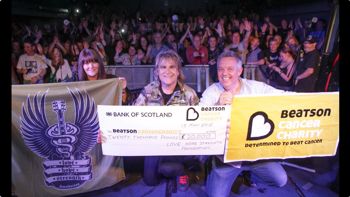 AlanKilpatrick1's tweet photo. Very sad to hear of the loss of Mike Peters of The Alarm. Tireless fundraiser and campaigner for cancer charities. Privilege to have met him and gratefully receive a cheque for @Beatson_Charity on the stage at King Tut’s. https://t.co/DIbuCd3DYi