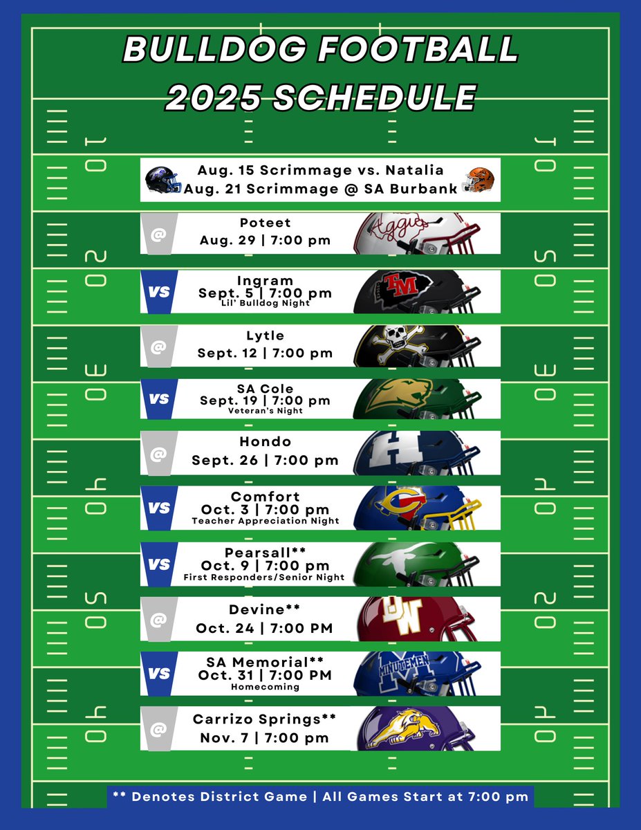 Bandera High School Athletics (@bhs_dogssports) on Twitter photo Our BHS Football 2025 season will be upon us in no time! Mark those calendars now so you don't miss a thing! ๐
Head to our virtual storefronts now and be ready to represent our Bulldogs :
๐ bsnteamsports.com/shop/aQLTUyVeHJ
๐ bsnteamsports.com/shop/ghYgkmvfE8
<a href="/BanderaFB/">Bandera Football</a>
#WeAreOne Our BHS Football 2025 season will be upon us in no time! Mark those calendars now so you don't miss a thing! ๐
Head to our virtual storefronts now and be ready to represent our Bulldogs :
๐ bsnteamsports.com/shop/aQLTUyVeHJ
๐ bsnteamsports.com/shop/ghYgkmvfE8
<a href="/BanderaFB/">Bandera Football</a>
#WeAreOne