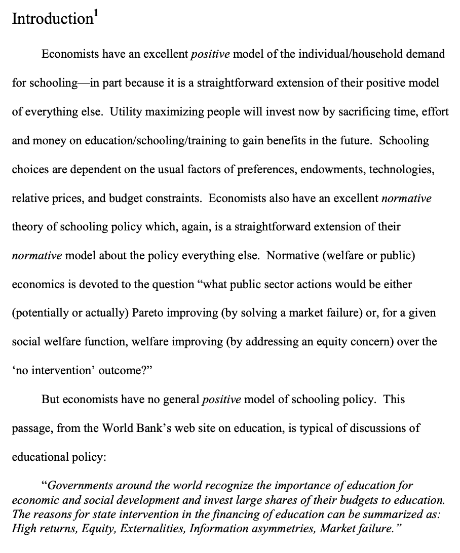 aresnick's tweet photo. @nikillinit I'm fond of Lant Pritchett's "Normative-as-Positive Fallacy" framing for this pattern, e.g. in education policy (via https://t.co/48bficRhIr) https://t.co/VibNEHpa5X