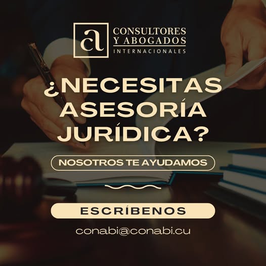Nuestro Despacho desde hace más de 18 años presta servicios legales, con alto nivel de especialización, en varias ramas del Derecho a personas naturales y jurídicas extranjeras o cubanas radicadas en el exterior.

Contáctenos a través del correo conabi@conabi.cu
