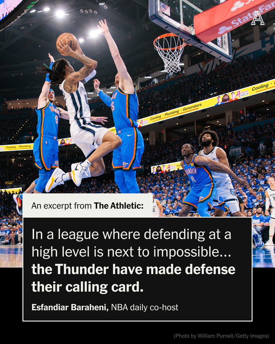 The Athletic NBA (@theathleticnba) on Twitter photo Is defense impossible to play in today's spread-out NBA? Not to the Thunder.
Oklahoma City has found the secret to putting the clamps on their opponents.
<a href="/JustEsBaraheni/">Esfandiar Baraheni</a> explains ⤵️
nytimes.com/athletic/63208… Is defense impossible to play in today's spread-out NBA? Not to the Thunder.
Oklahoma City has found the secret to putting the clamps on their opponents.
<a href="/JustEsBaraheni/">Esfandiar Baraheni</a> explains ⤵️
nytimes.com/athletic/63208…