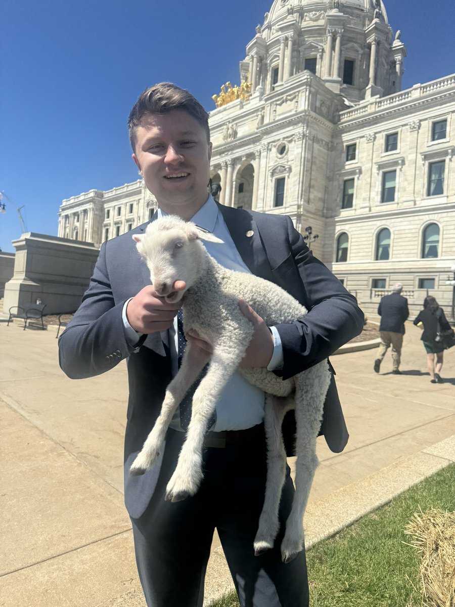 threeriverspark's tweet image. Representative @elliottengenMN says there’s no debate, snuggling lambs beats committee meetings!