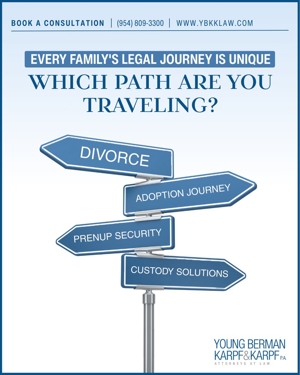 FlaFamilyLaw's tweet photo. 📍Florida family law can feel overwhelming, but you don’t have to walk it alone. Let’s find the right direction together. Where are you headed next?

#YBKKLaw #FloridaLaw #FamilyLaw #divorce https://t.co/5GKzuPcw96