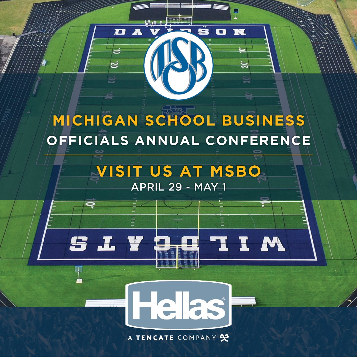 We’re at MSBO Annual Conference and Expo now through May 1st! Stop by our booth to see how Hellas can help you build &amp; maintain top-quality athletic facilities—from turf &amp; tracks to lighting &amp; more. Let’s talk solutions for your schools! #MSBO2025 #HellasPride #SchoolFacilities