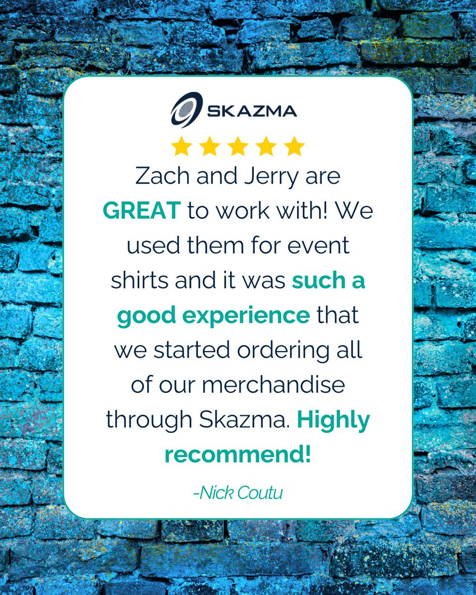 Testimonial Tuesday 💬

Real reviews from amazing customers like you = the best part of what we do!

We’re grateful for every project and every kind word, thank you for trusting SKAZMA to bring your ideas to life!

#SKAZMAStyle #TestimonialTuesday #CustomApparel #LongmontBusiness