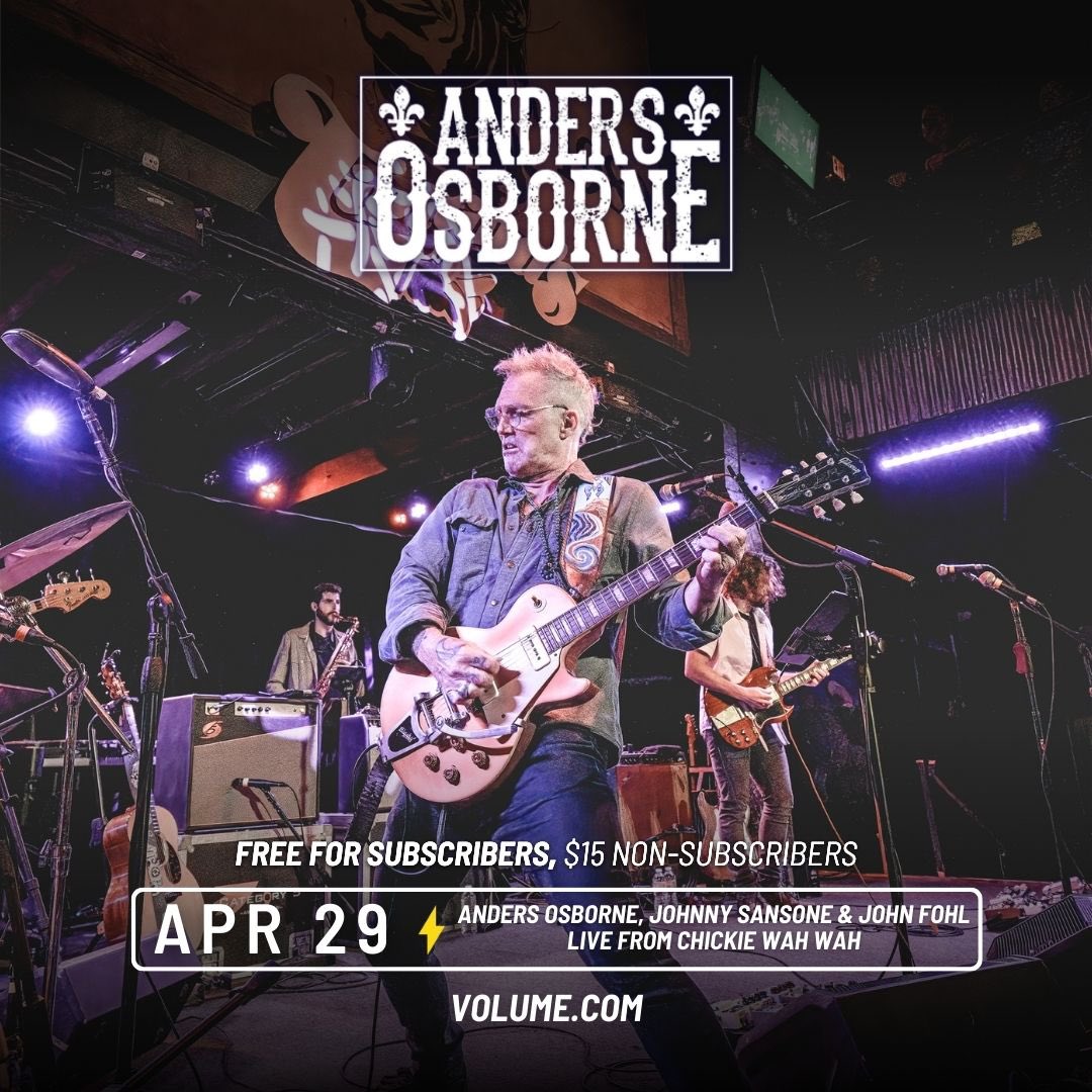 Anders Osborne (@anders_osborne) on Twitter photo I’ll be live streaming my show TONIGHT at <a href="/ChickieWahWah/">Chickie Wah Wah NOLA</a> at 8pm CT on <a href="/GetOnVolume/">Volume.com</a>! Click the link below for tickets and more info on how to subscribe to my fan club! 🤘🏽
volume.com/t/XgF343/ I’ll be live streaming my show TONIGHT at <a href="/ChickieWahWah/">Chickie Wah Wah NOLA</a> at 8pm CT on <a href="/GetOnVolume/">Volume.com</a>! Click the link below for tickets and more info on how to subscribe to my fan club! 🤘🏽
volume.com/t/XgF343/