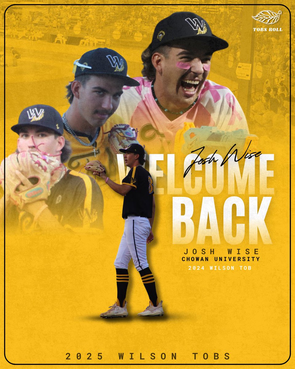 Wilson Tobs (@wilsontobs) on Twitter photo ALL RISE HERE COMES WISE 🫨
<a href="/ChowanBaseball/">Chowan Baseball</a> & Tobs ‘24 Pitcher <a href="/Josh_Wise20/">Joshua Wise</a> is BACK‼️
Welcome back to Tobs Country Josh 🔥
#tobsroll | #2025wilsontobs ALL RISE HERE COMES WISE 🫨
<a href="/ChowanBaseball/">Chowan Baseball</a> & Tobs ‘24 Pitcher <a href="/Josh_Wise20/">Joshua Wise</a> is BACK‼️
Welcome back to Tobs Country Josh 🔥
#tobsroll | #2025wilsontobs