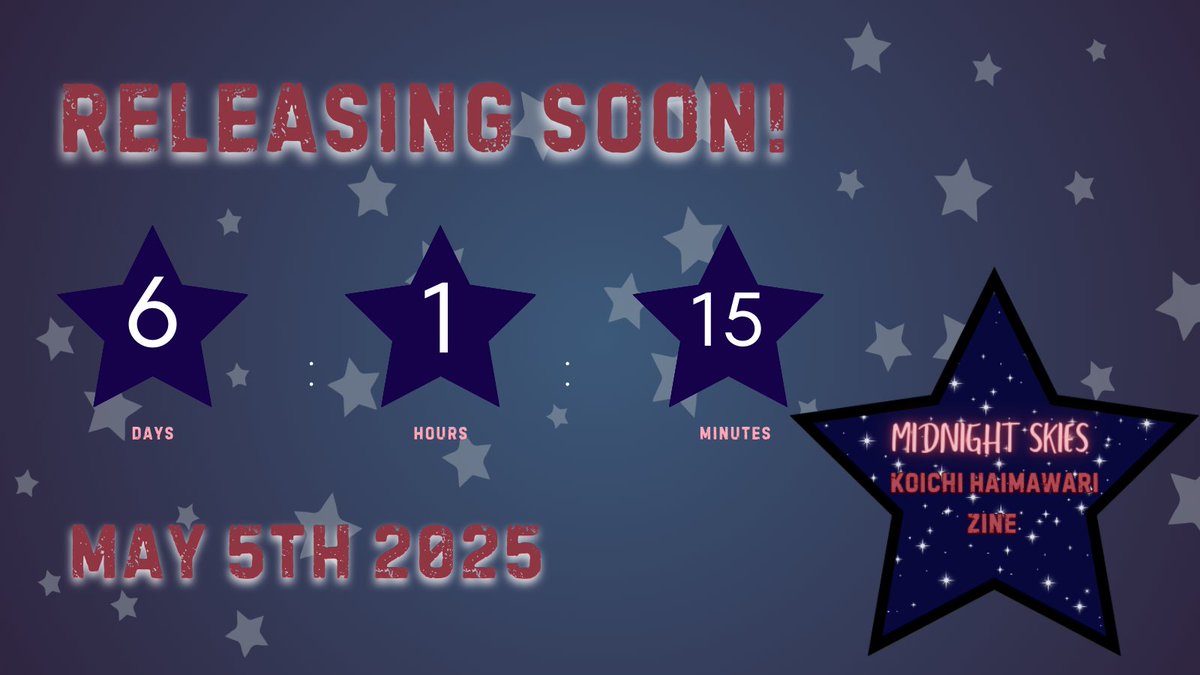 KoichiZine's tweet photo. Zine Release is upon us!! 6 more days until the release of Midnight Skies!!! https://t.co/vPXnftUPmt