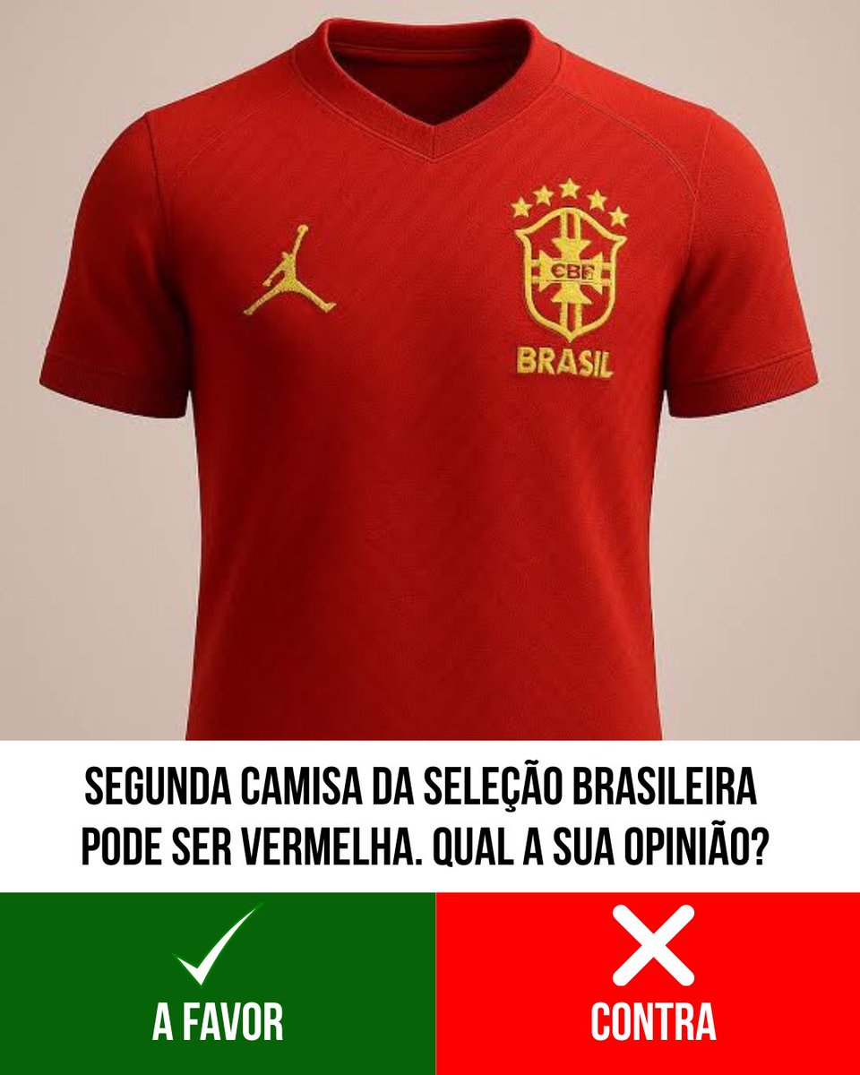 Gente é essa possível camisa vermelha para a Seleção brasileira hein????
O q acham???
