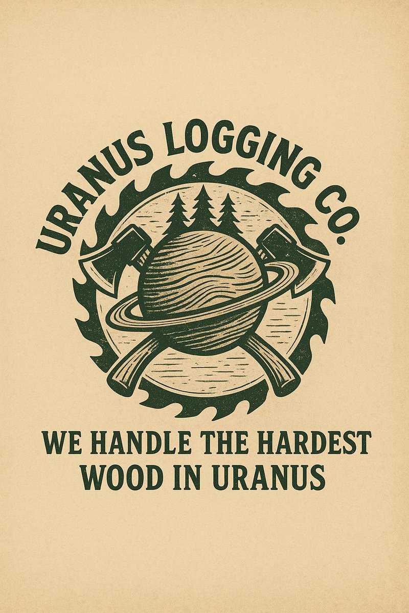 From hardwood to softwood, we can handle every inch of wood in Uranus. 💪🪵”

Should this be a T-shirt design?
let me know in the comments what you think or if you have a funnier slogan