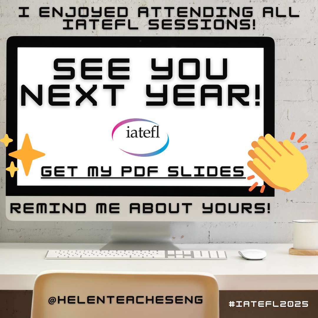 3 weeks ago, I enjoyed facilitating my <a href="/iatefl/">IATEFL</a> workshop "3 learner-centred coaching practices to empower autonomous learners &amp; teachers" at #IATEFL2025 Conference Edinburgh.
It went well, thank you to all attendees!

Download slides: bit.ly/3CoachingPract…

#ELT #ELTChat #IATEFL