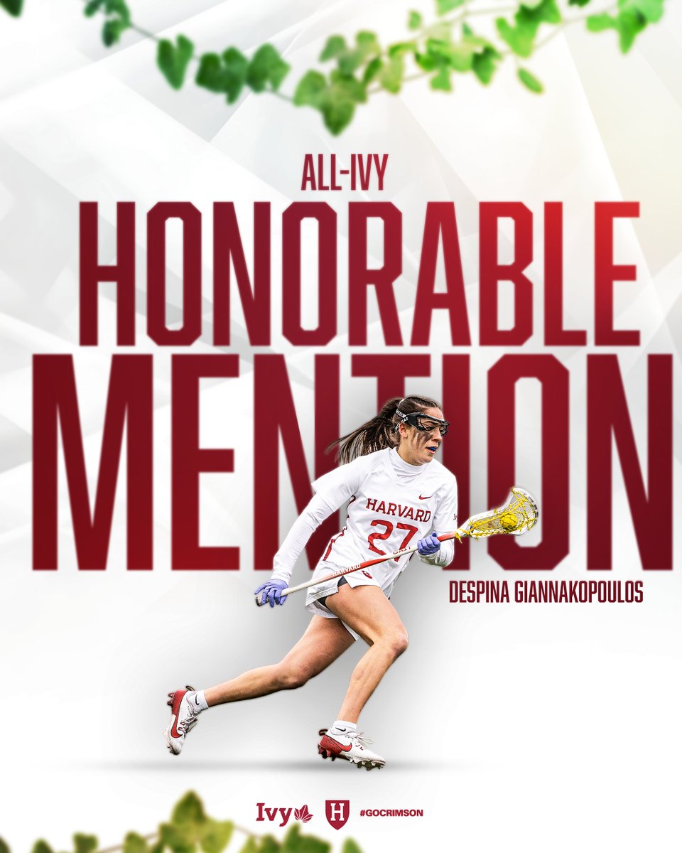 Charlotte Hodgson, Stella Shea, and Despina Giannakopoulos earn Honorable Mentions 🫡

#HarvardWLax 
#GoCrimson